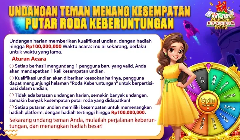 Undangan Teman Menang Kesempatan Putar Roda Keberuntungan